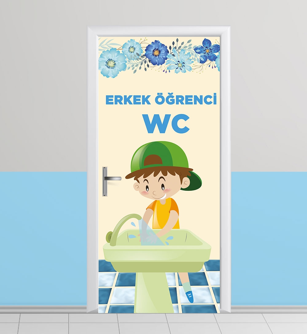 Erkek öğrenci wc kapı giydirme